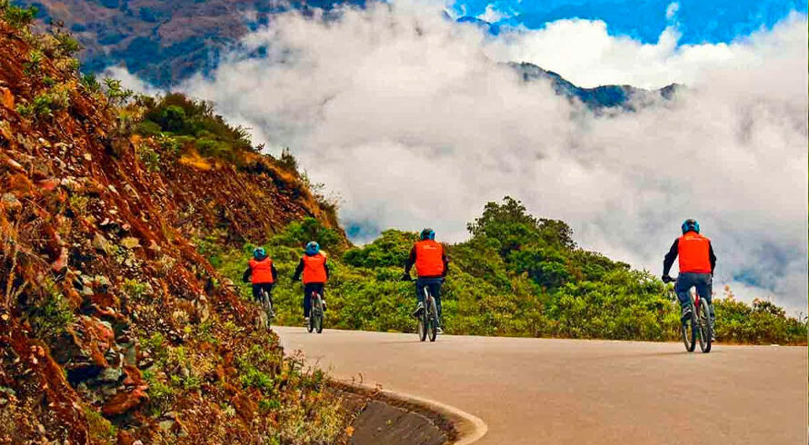 People Biking in Peru